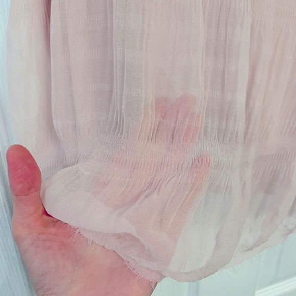 raw cut Vera Wang chiffon shirred layer knit back - Picture 9 of 12